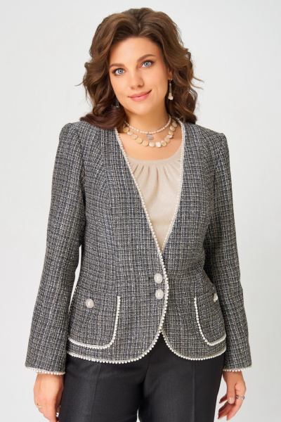 Брюки, джемпер, жакет Fita 4122 черно-бежевый - фото 4