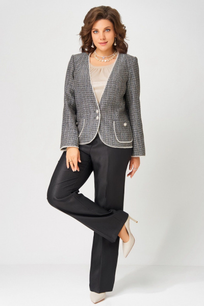 Брюки, джемпер, жакет Fita 4122 черно-бежевый - фото 2