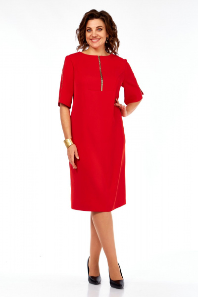 Платье Ольга Стиль С-984 красный - фото 7