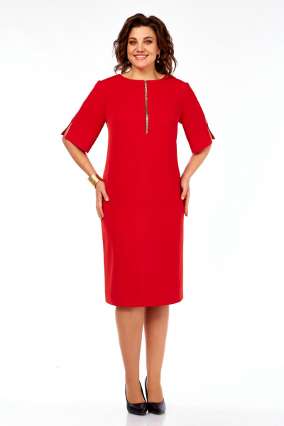 Платье Ольга Стиль С-984 красный - фото 6