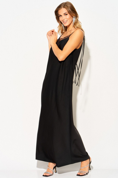 Джемпер, платье Laikony L-504 пудра+черный - фото 6