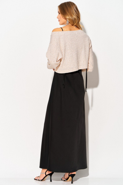 Джемпер, платье Laikony L-504 пудра+черный - фото 5