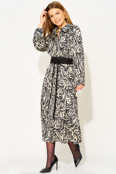 Платье Laikony L-943 черно-белый - фото 5