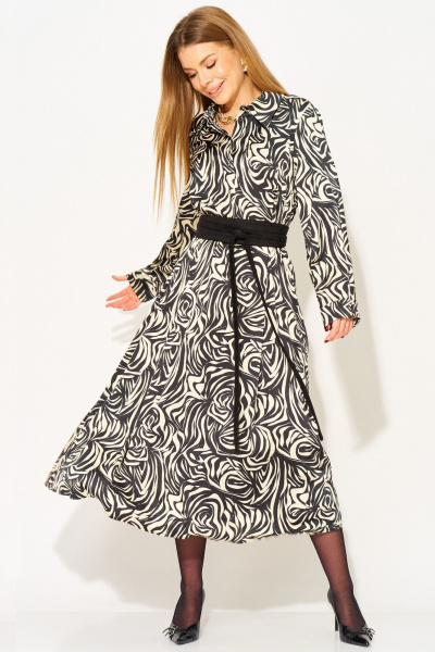 Платье Laikony L-943 черно-белый - фото 2