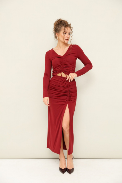 Комплект из топа и юбки из эластичного бифлекса PUR PUR 11-254/1 - фото 1