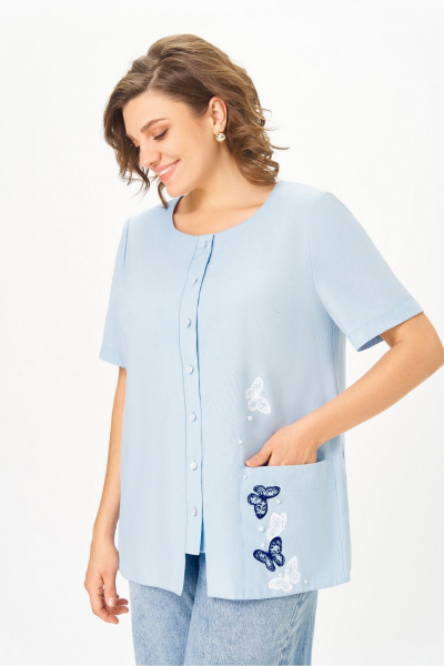 Блуза DaLi 5768 голубая - фото 2