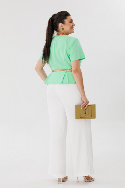 Летний жакет пиджачного кроя с рельефами и воротником- V Anelli 690.1 мята - фото 4