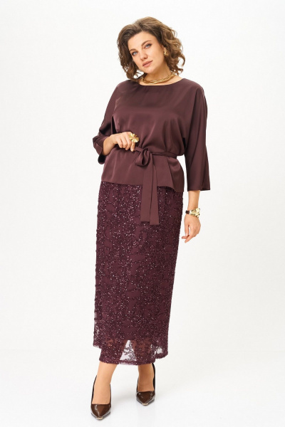 Блуза, юбка Koketka i K 1334 бордовый - фото 7