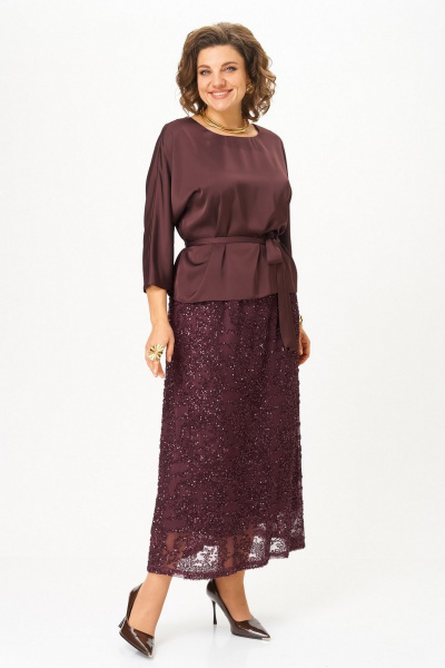 Блуза, юбка Koketka i K 1334 бордовый - фото 1