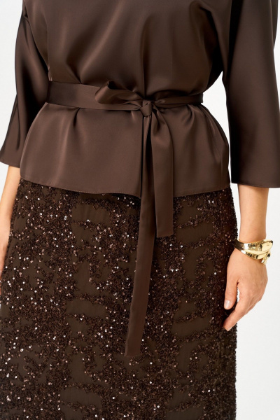 Блуза, юбка Koketka i K 1334 коричневый - фото 5