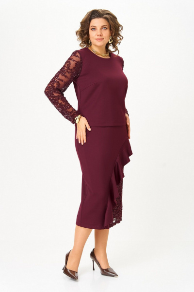 Блуза, юбка Koketka i K 1336 бордовый - фото 5