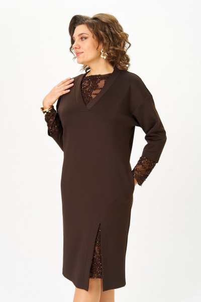 Платье Koketka i K 1337 коричневый - фото 9