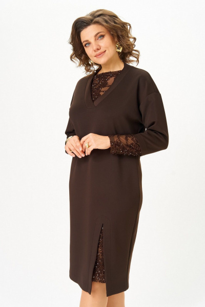 Платье Koketka i K 1337 коричневый - фото 8