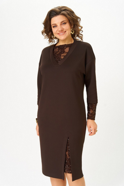 Платье Koketka i K 1337 коричневый - фото 7