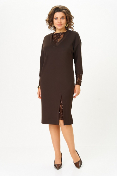 Платье Koketka i K 1337 коричневый - фото 4
