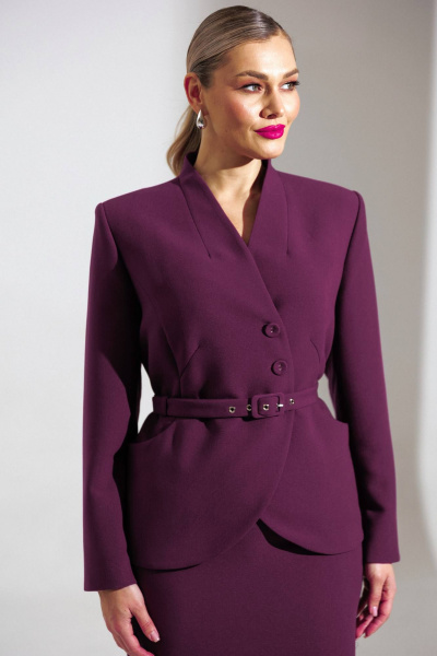 Жакет, юбка Мода Юрс 25-2940 ежевика1 - фото 1