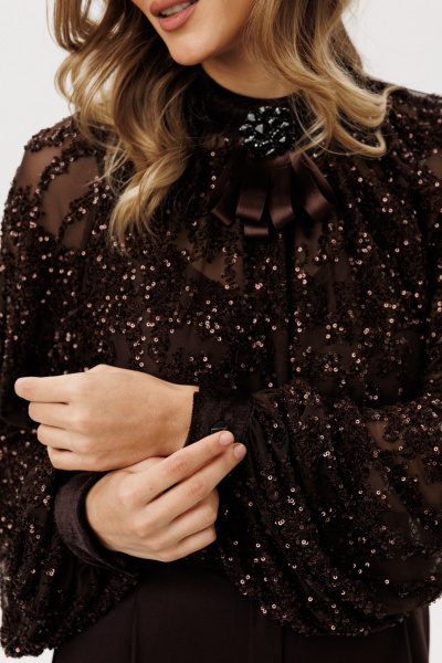 Блуза, топ EOLA 3023 шоколад - фото 8