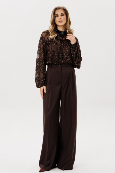 Блуза, топ EOLA 3023 шоколад - фото 3