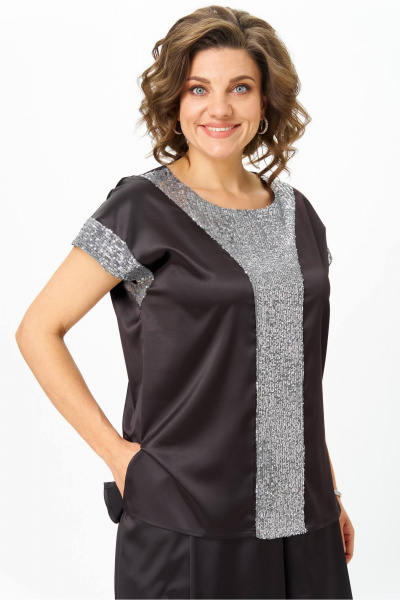 Блуза Andina city 5045-25 черный - фото 5
