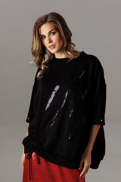 Блуза Ларс Стиль 1187/1 черный - фото 4