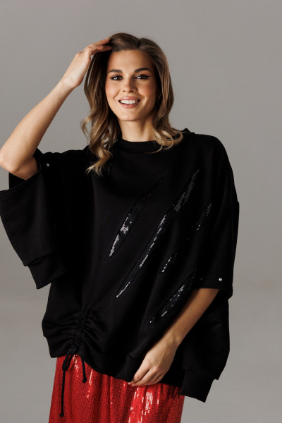 Блуза Ларс Стиль 1187/1 черный - фото 1