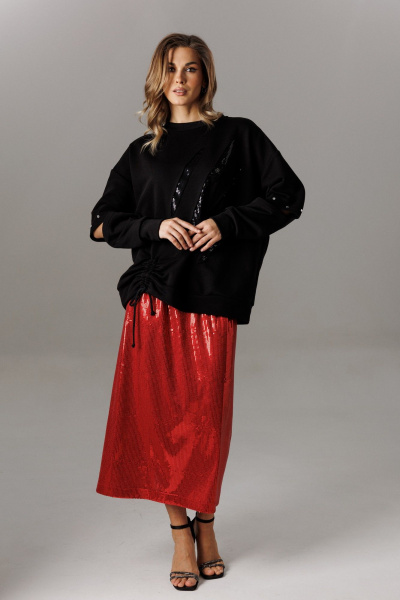 Блуза Ларс Стиль 1187/1 черный - фото 2