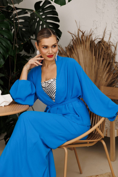 Блуза, брюки Anastasia м-1063.1 васильковый - фото 7