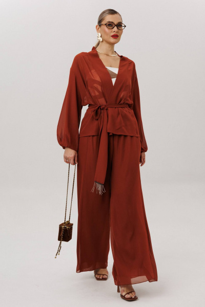 Блуза, брюки Anastasia м-1063.1 табачный - фото 3