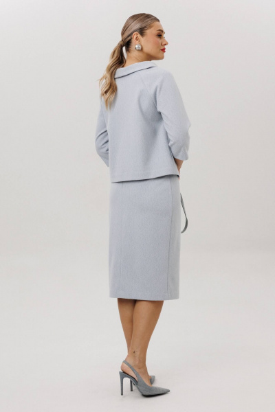 Блуза, юбка Anastasia м-1163 серо-голубой - фото 6