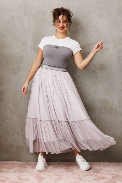 Юбка Anastasia м-1296 французский серый - фото 2