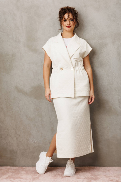 Жилет, юбка Anastasia м-1305 молочный - фото 7