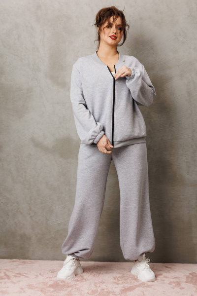 Брюки, джемпер Anastasia м-1317 серый меланж - фото 7