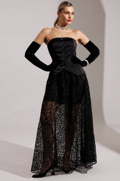 Юбка Мода Юрс 25-2954 черный - фото 1