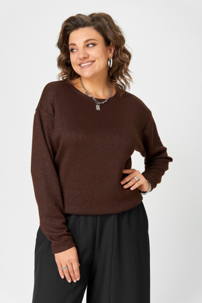 Джемпер Bliss 08378 коричневый_с_люрексом - фото 3