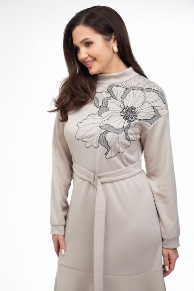 Платье Takka Plus 25-255/1 бежевый - фото 10