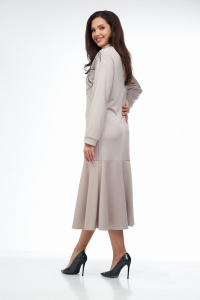 Платье Takka Plus 25-255/1 бежевый - фото 7