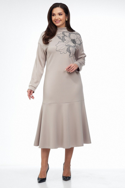 Платье Takka Plus 25-255/1 бежевый - фото 1