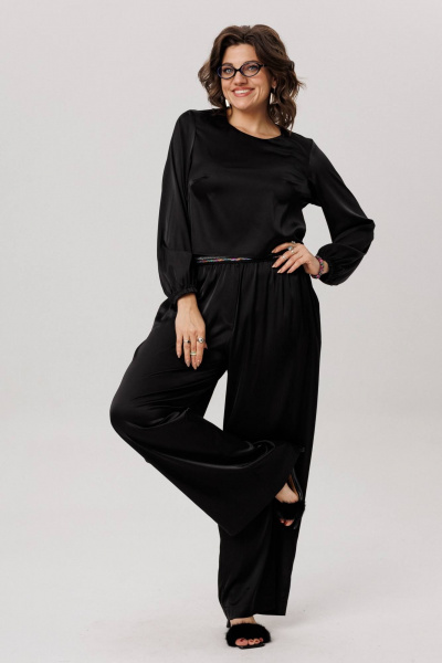 Брюки Anelli 1734 блестящий_черный - фото 8