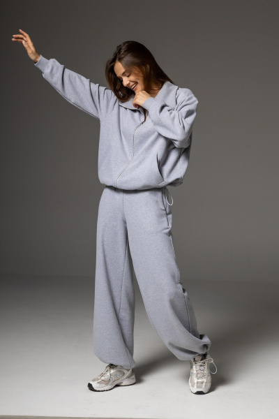 Бомбер, брюки Twok 112501 серый - фото 7