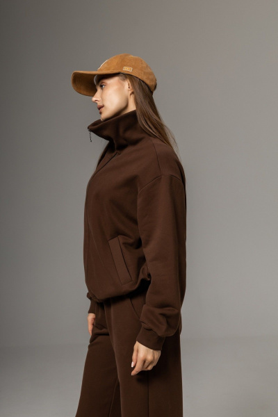 Бомбер, брюки Twok 112507 шоколад - фото 4