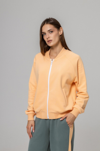 Бомбер, брюки Twok 925709 персик/шалфей - фото 6