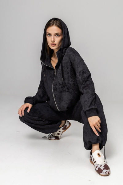 Бомбер, брюки Twok 925718 черный принт - фото 3