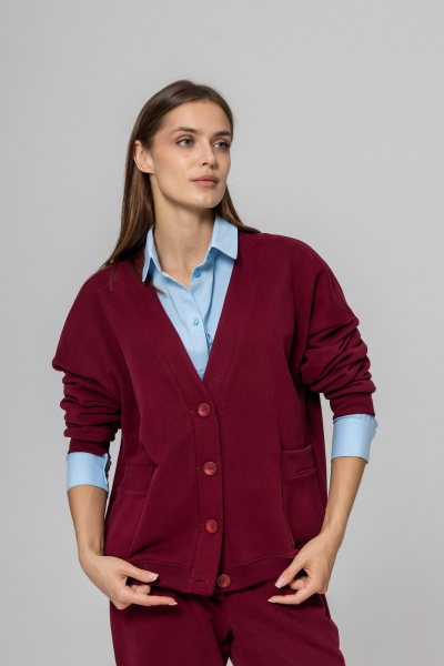 Кардиган Twok 952729 бургунди - фото 1