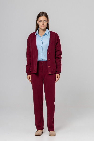 Кардиган Twok 952729 бургунди - фото 4