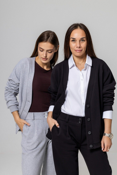 Брюки, кардиган Twok 952736 черный - фото 7