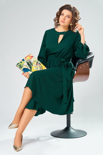 Платье Swallow 891 темный_изумруд - фото 9