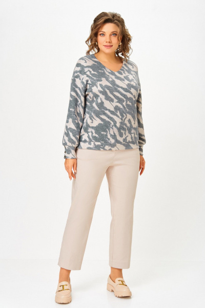 Джемпер Swallow 800.9 серо-бежевый - фото 4