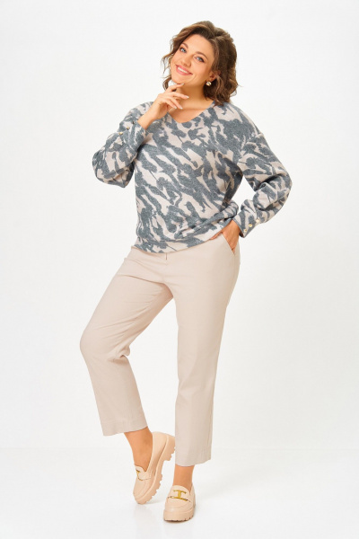 Джемпер Swallow 800.9 серо-бежевый - фото 7