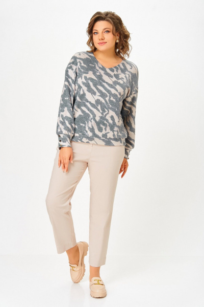 Джемпер Swallow 800.9 серо-бежевый - фото 6