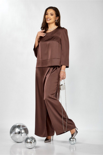 Блуза, брюки ZigzagStyle 626 молочный шоколад - фото 6